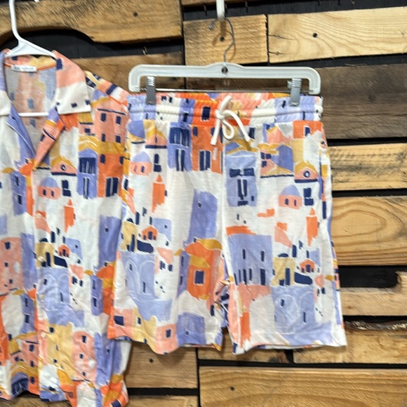 Zara 2 Piece Short/Shirt Set Fun Print Women’s Size Small - Picture 2 of 8